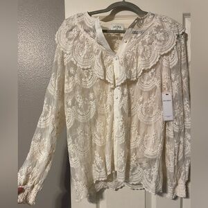 Lace long sleeve women’s blouse
